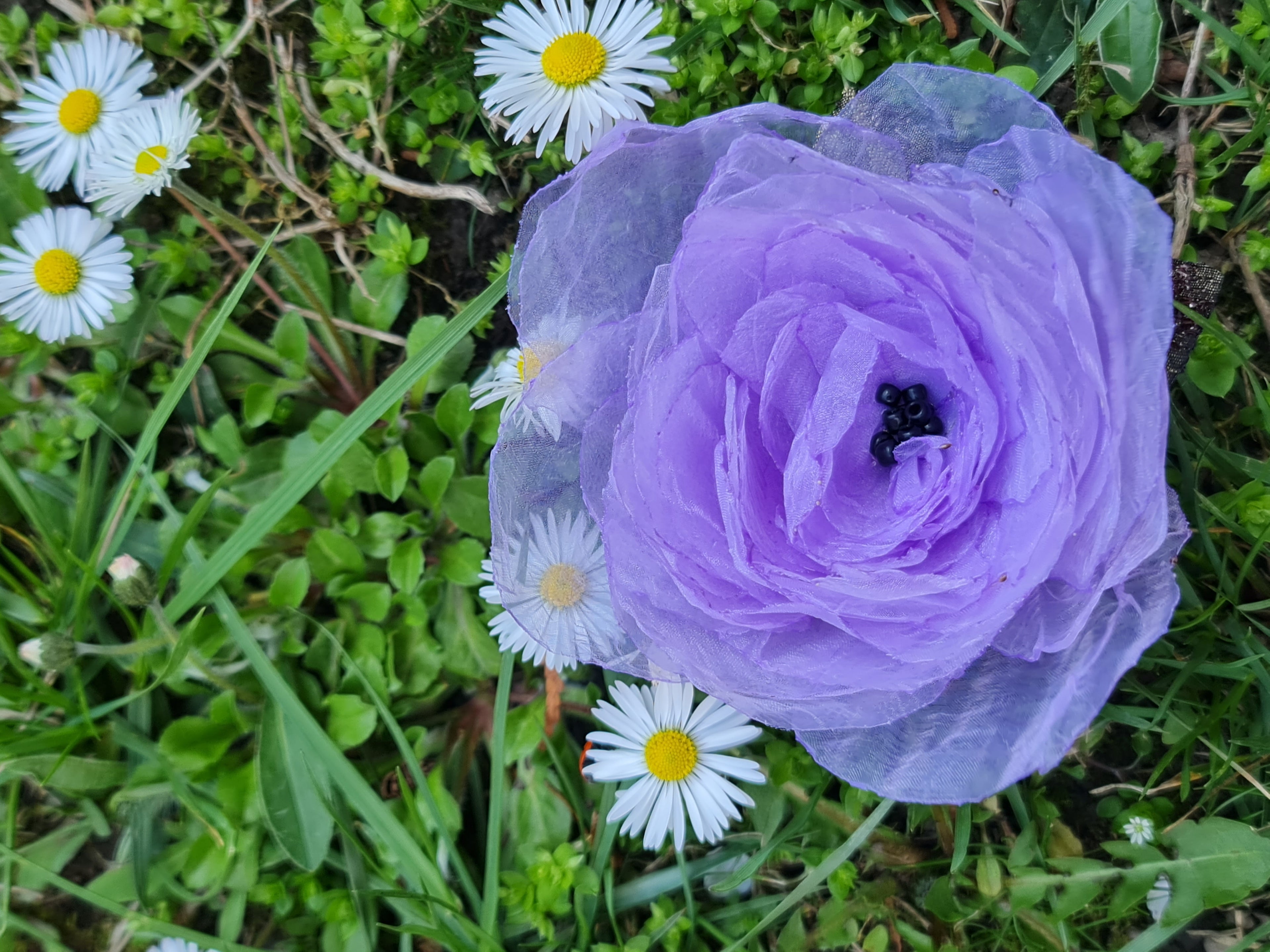 Trandafir galben din organza