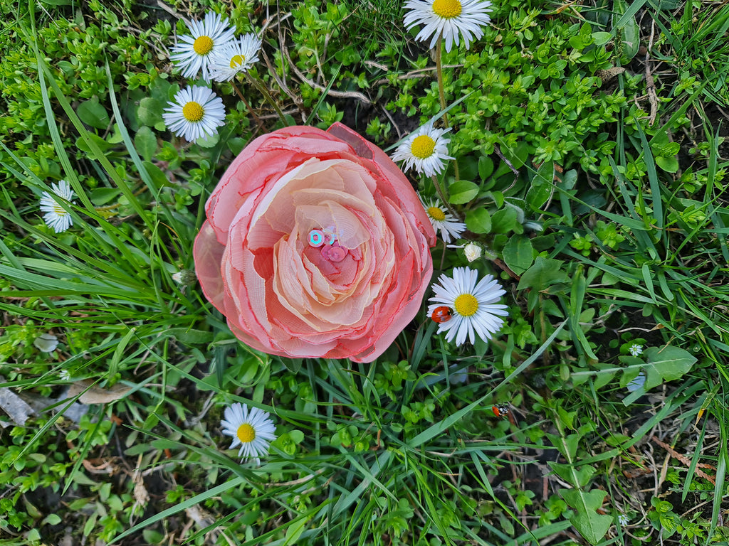 Trandafir galben din organza